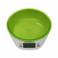 Весы кухонные Luzon LKVB-501, электронные, до 5 кг, чаша 1.3 л, зеленые Нет бренда