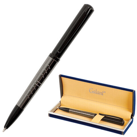 Ручка подарочная шариковая GALANT PUNCTUM корпус черный/оружейный металл детали черные узел 07 мм синяя 143521