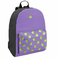 Рюкзак школьный текстильный «Лягушки», с карманом, 29х12х40 фиолетовый NAZAMOK