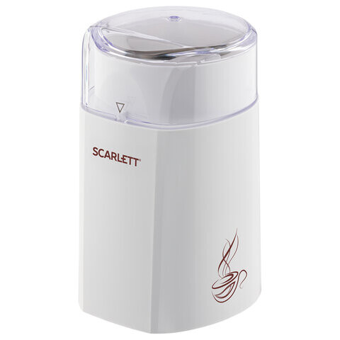Кофемолка SCARLETT SC-CG44506 160 Вт объем 60 г пластик ножи из нержавеющей стали белая с рисунком