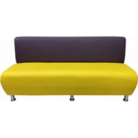 Трехместная секция дивана Мягкий Офис желто-фиолетовая
