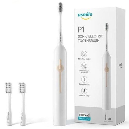 Электрическая зубная щетка USMILE P1 насадки для щётки: 2шт, цвет:белый [80250029]