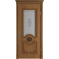 Дверь межкомнатная остекленная с замком и петлями в комплекте Грета 60х200 см ламинация ПВХ цвет дуб аурум VFD